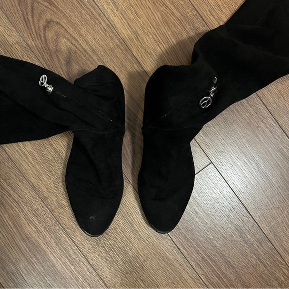Wishbone Suede over the knee boots in black size US 7 - Picture 2 of 5
